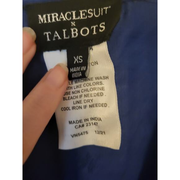 Talbots X Miraclesuit Blue Eyelet Swim Cover Up Tunic XS NEW Cotton UPF50+ - Picture 2 of 5